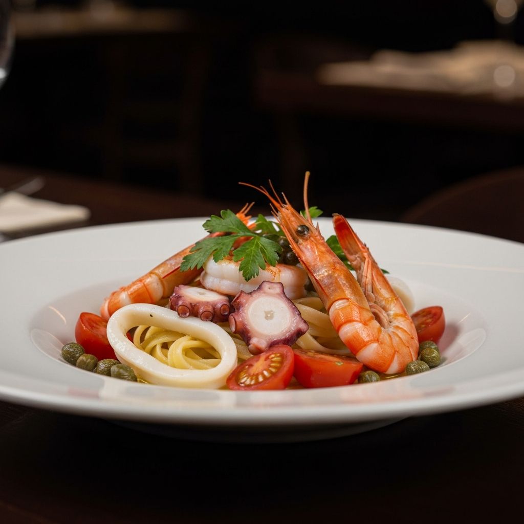 Insalata di Mare Antipasto fresco di insalata di mare, specialità di pesce al Ristorante del Parco